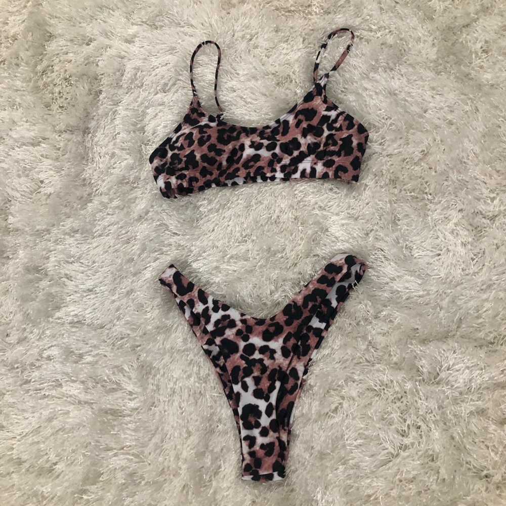 Zaful high-leg leopard bikini